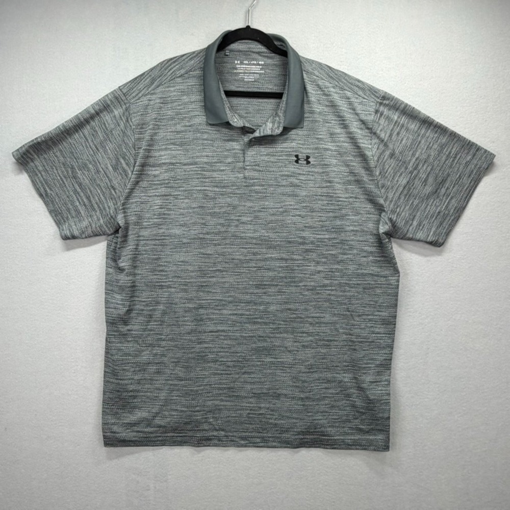 Under Armour The Performance Polo Shirt Men 4XL Heather Gray Loose HeatGear Golf